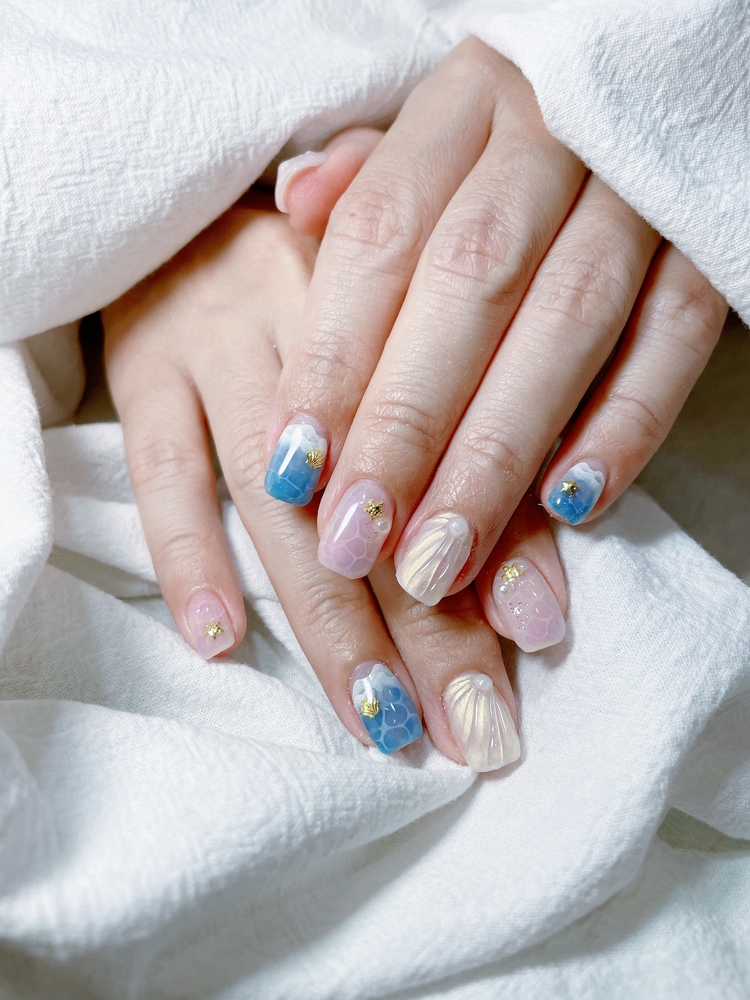 gel,nails,art,design,summer